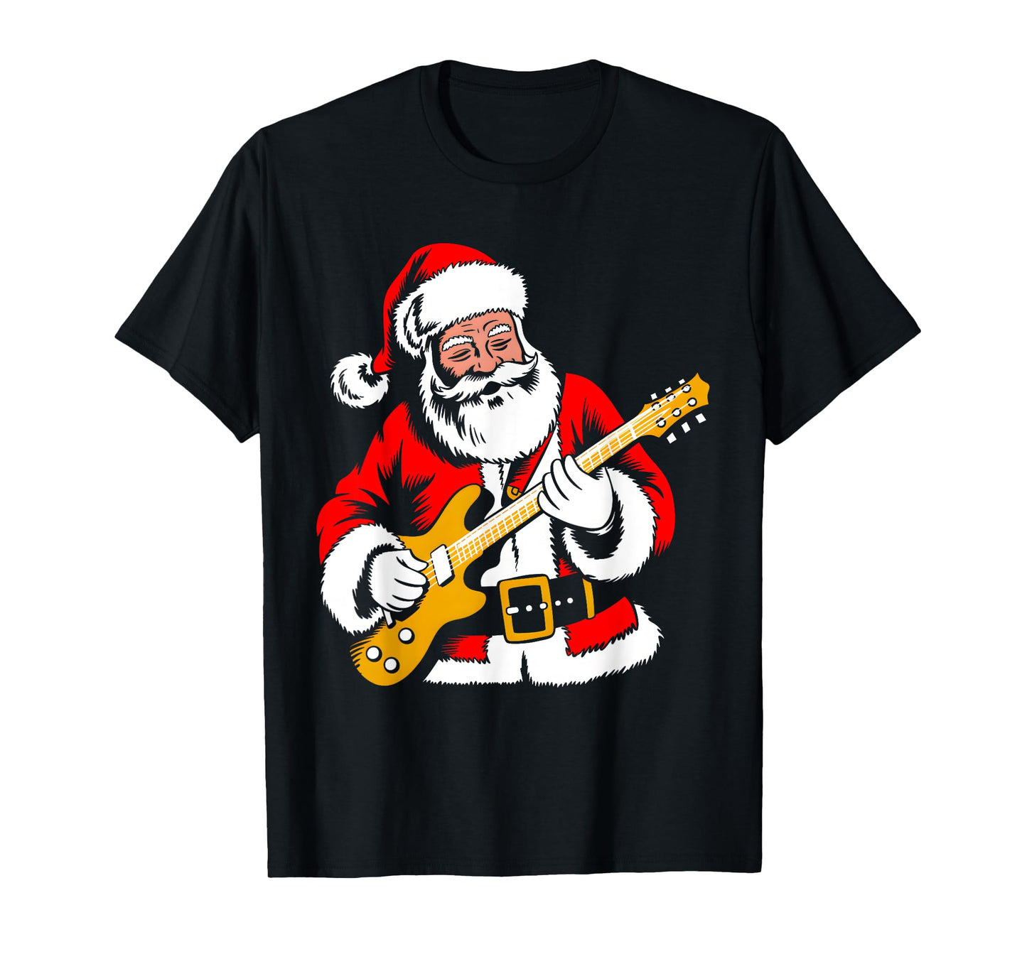 Santa Playing Guitar Rock Xmas Vibes Funny Christmas Pajama T-Shirt