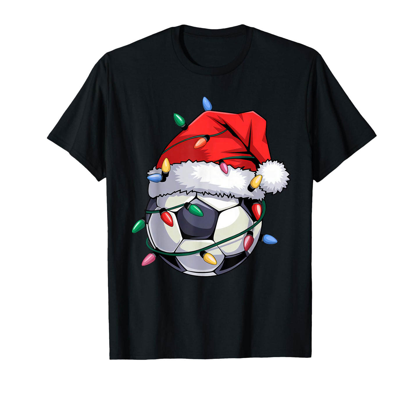 Soccer Xmas Santa Soccer Lover Christmas Men Boys Girls Kids T-Shirt