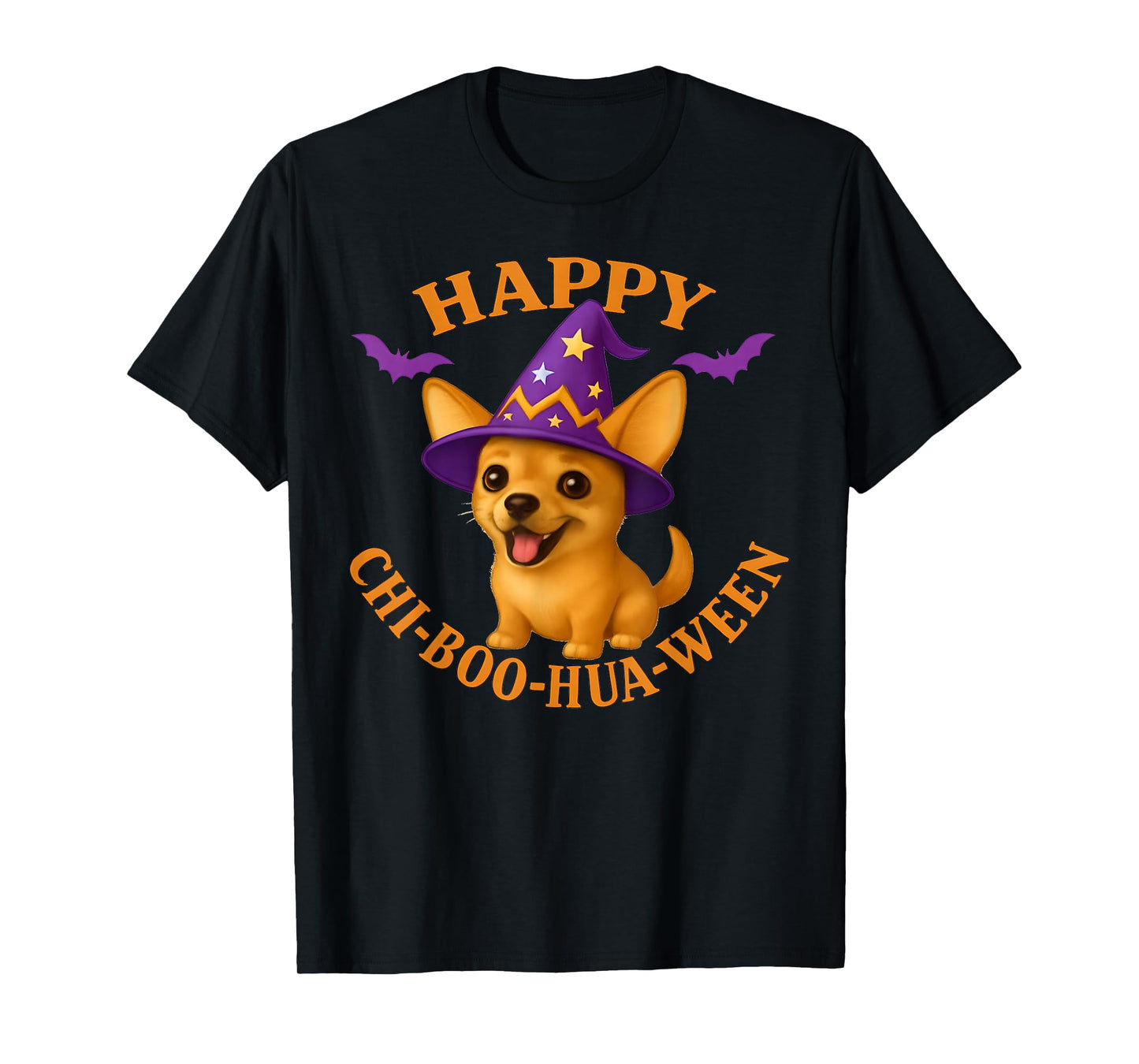 Happy Chi-Boo-Hua-Ween Chihuahua Halloween Dog Design T-Shirt