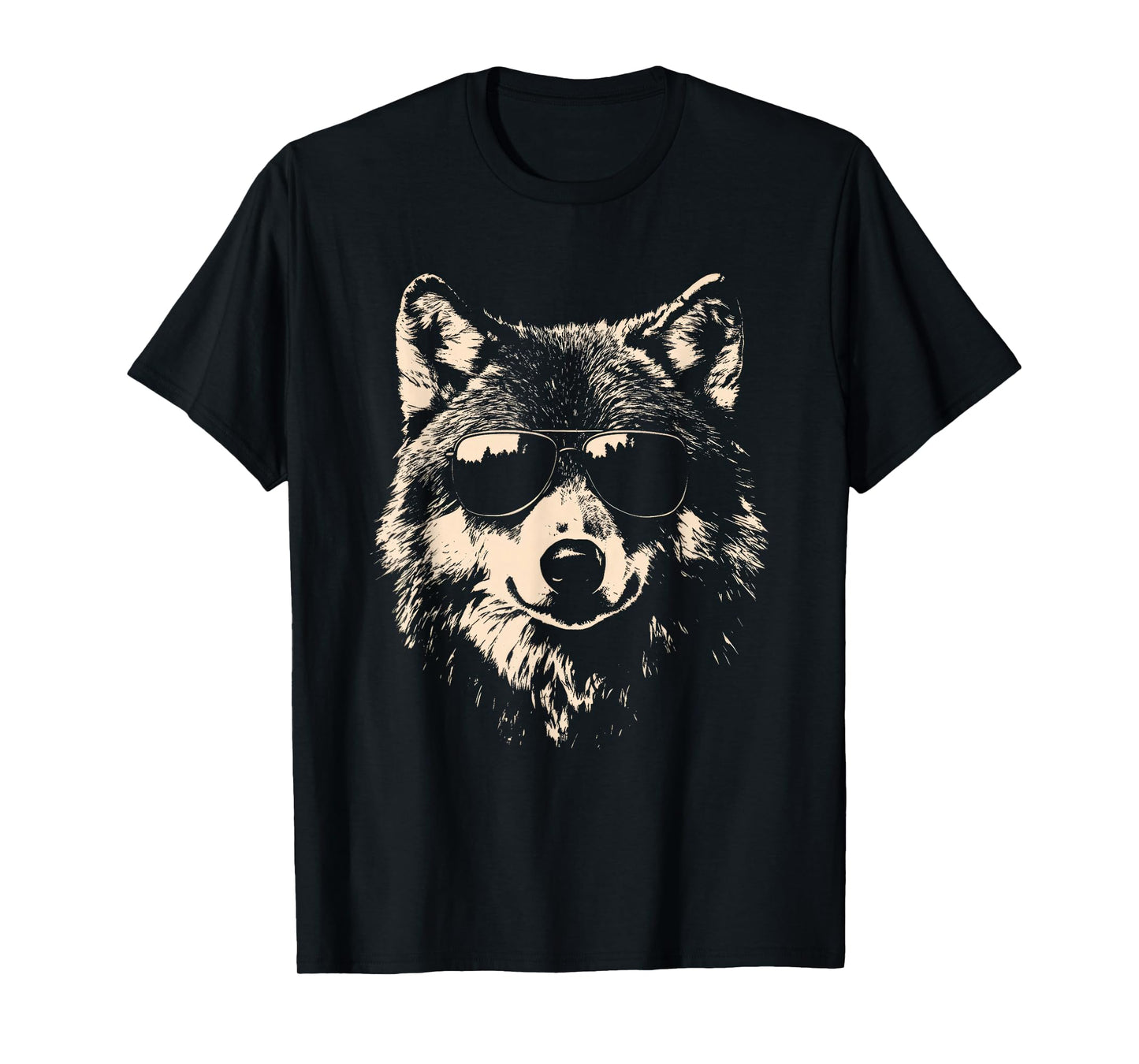 Funny Wolf Cool Rock and Roll Graphic T-Shirt