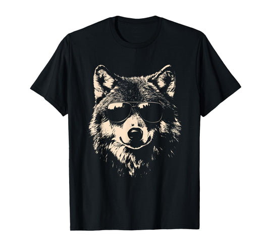 Funny Wolf Cool Rock and Roll Graphic T-Shirt