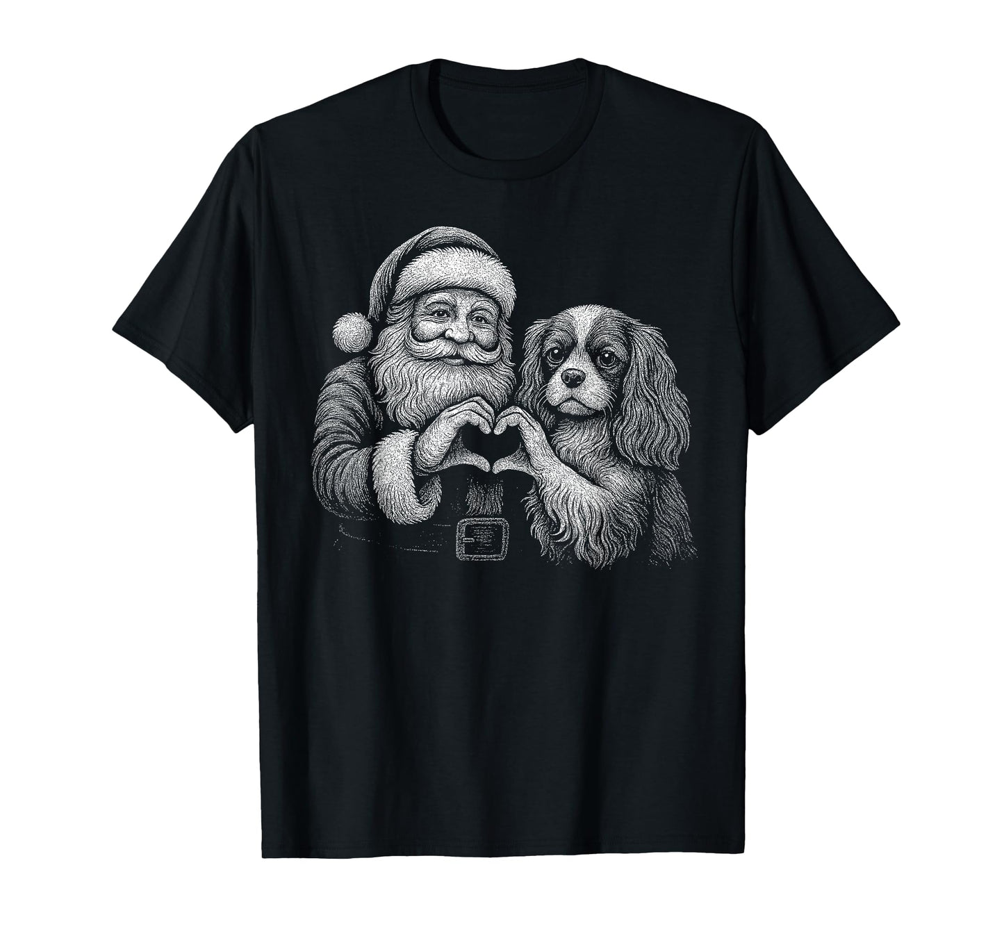 Cavalier King Charles Spaniel Santa Claus Christmas Dog T-Shirt