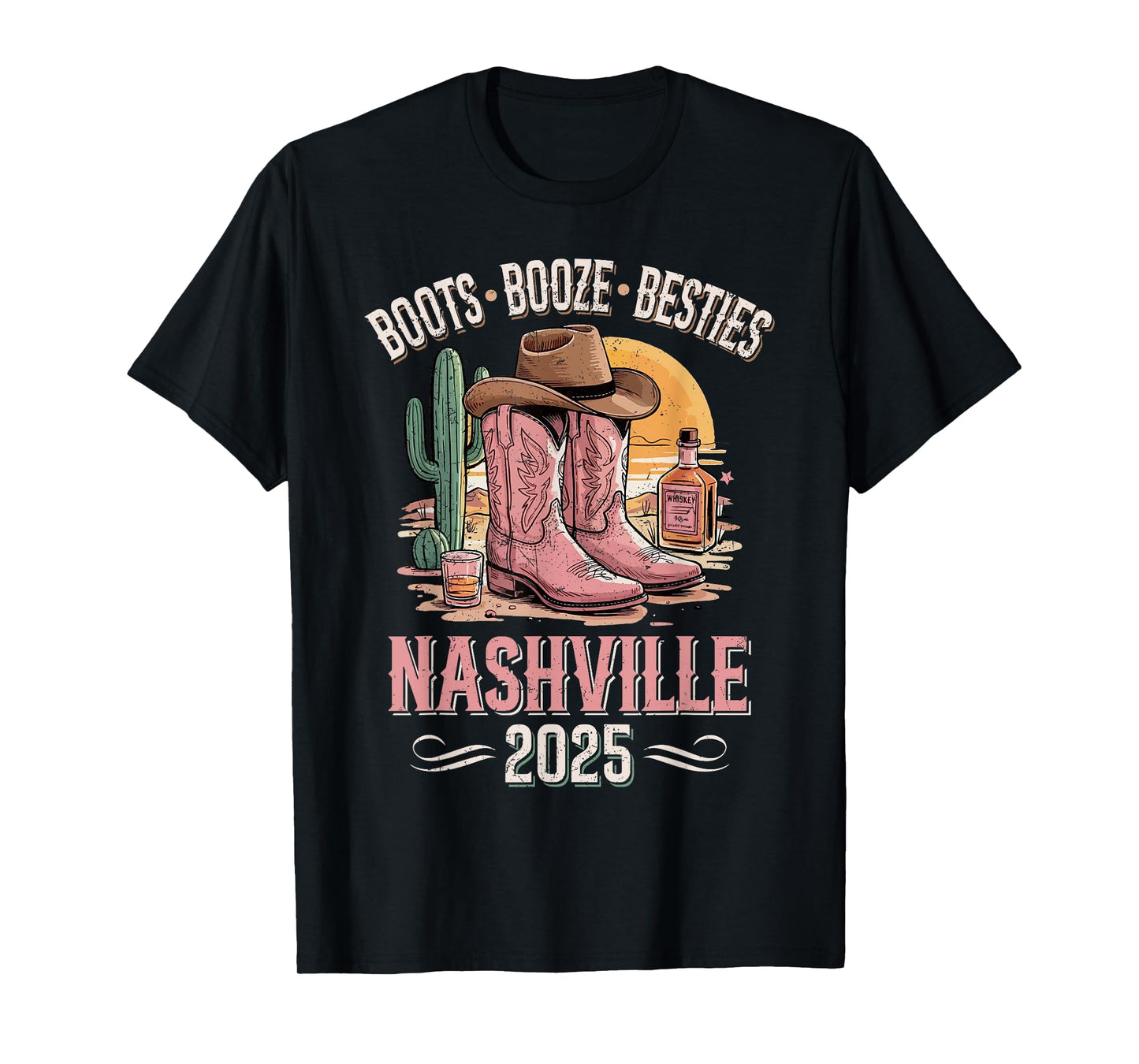 Boots Booze & Besties Nashville 2025 Girls Trip Nashville T-Shirt