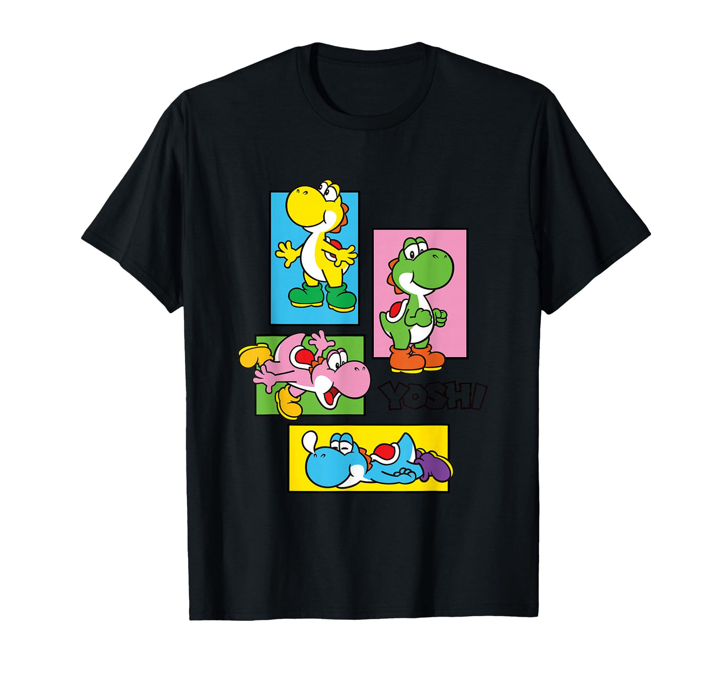 Super Mario Bros Yoshi Color Retro Expression Portraits T-Shirt