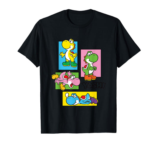 Super Mario Bros Yoshi Color Retro Expression Portraits T-Shirt