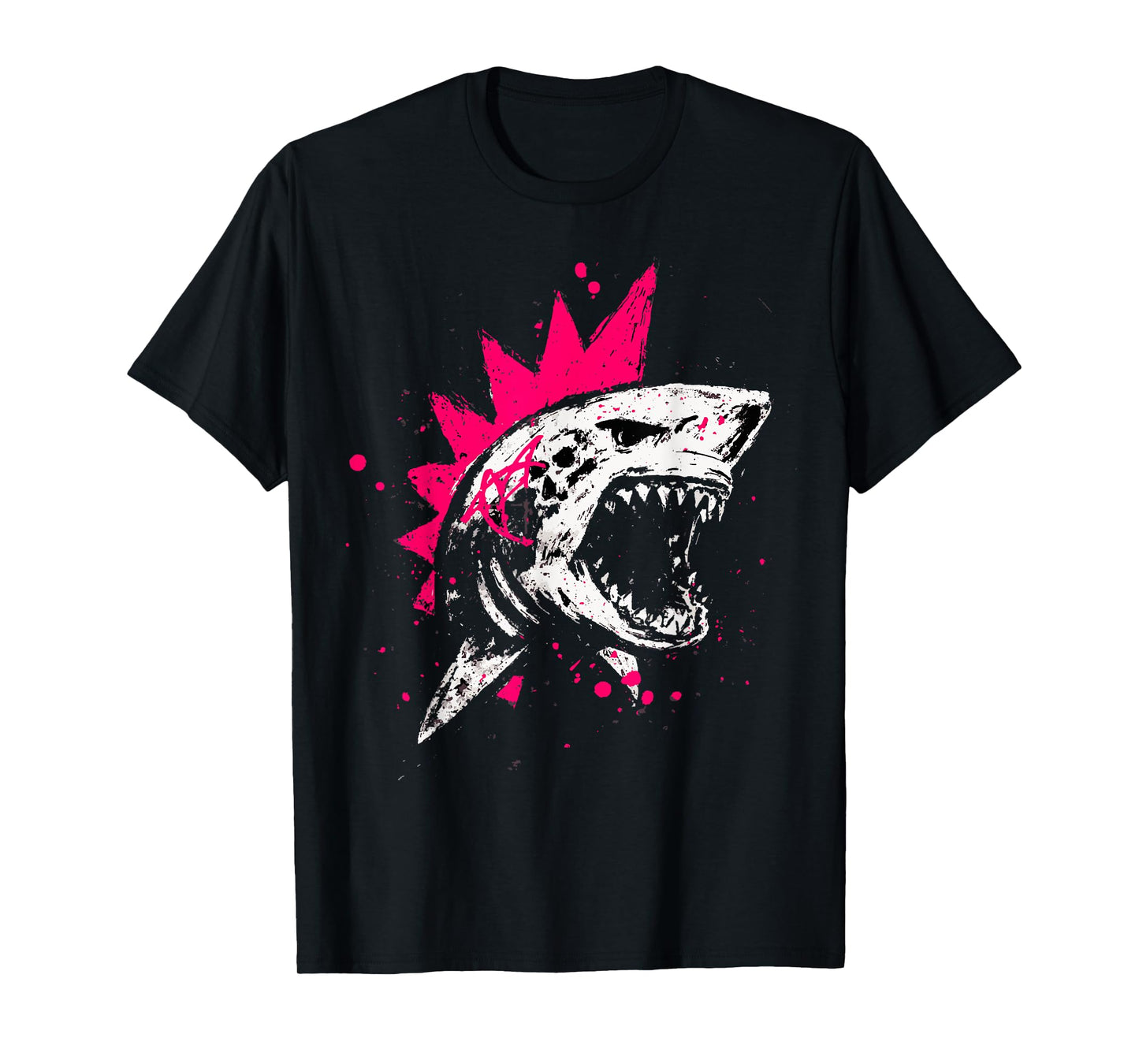 shark punk jaw sharks lover skull rock vintage T-Shirt