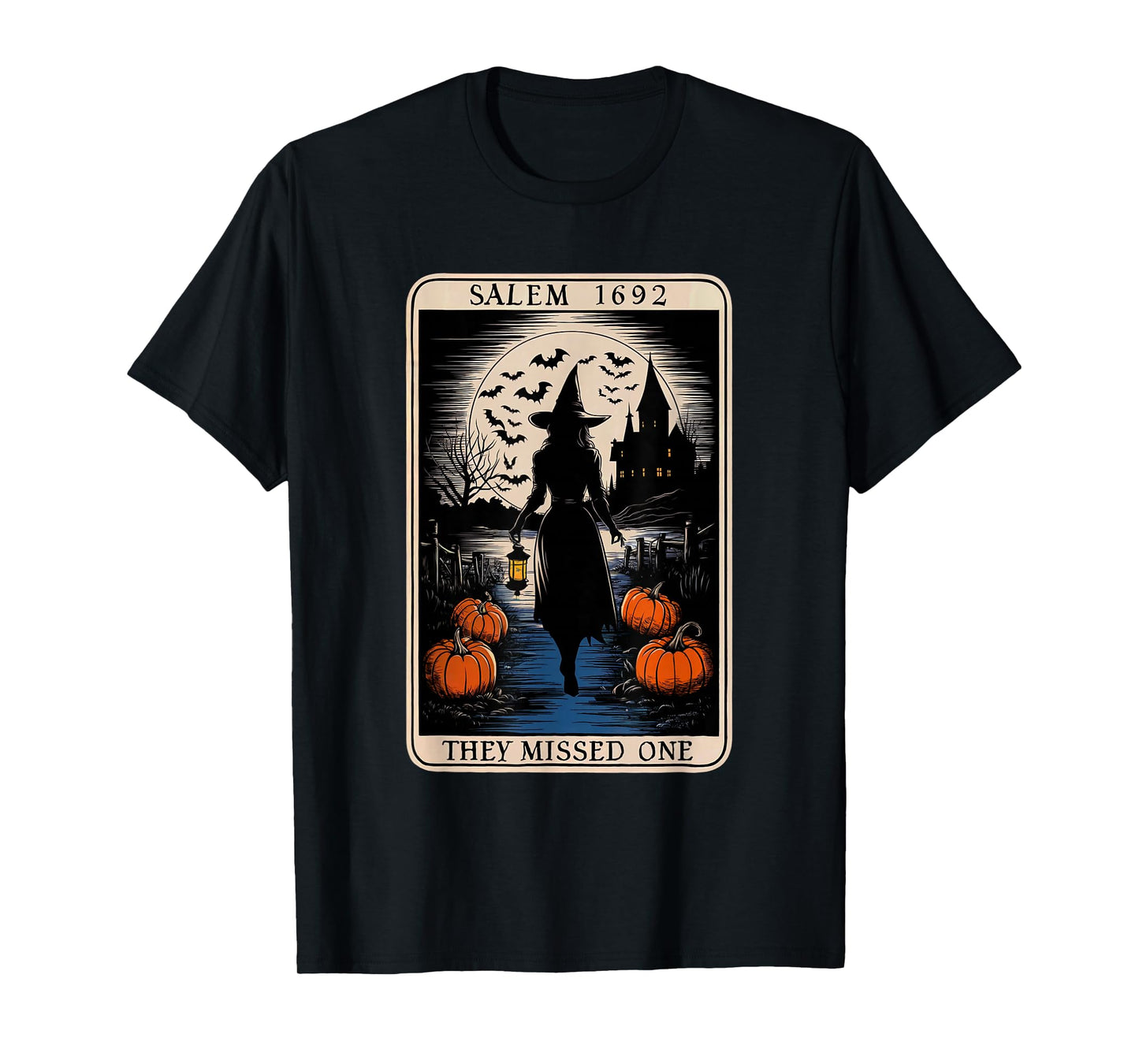 Salem 1692 They Missed One Halloween Tarot Card Witch Trials T-Shirt