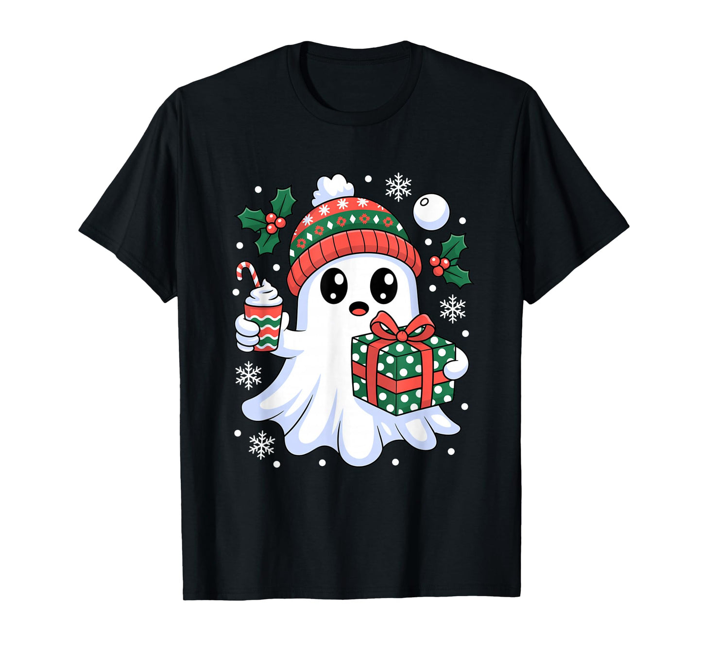 Ghost Christmas Santa Spooky Christmas Ghost Santa Christmas T-Shirt