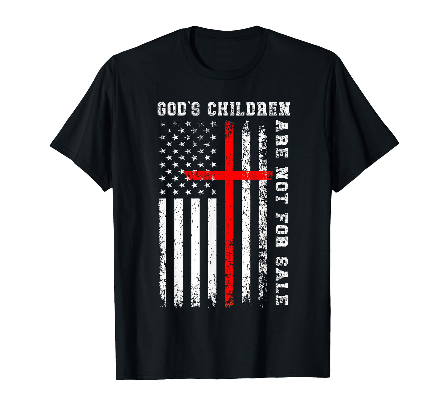 God's Children Are Not For Sale Christian USA Flag T-Shirt