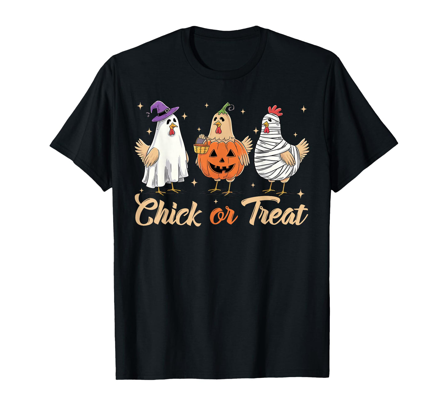 Chick Or Treat Halloween Witch Spooky Chicken T-Shirt