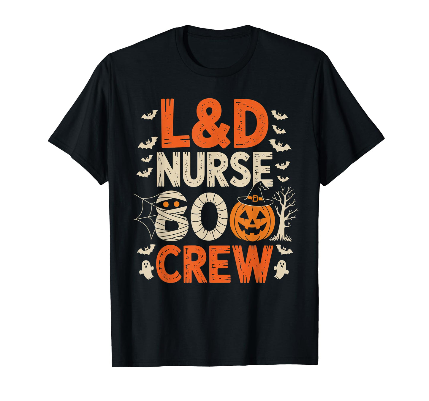 L&D Nurse Boo Crew Spooky Halloween Nurse Outfit T-Shirt