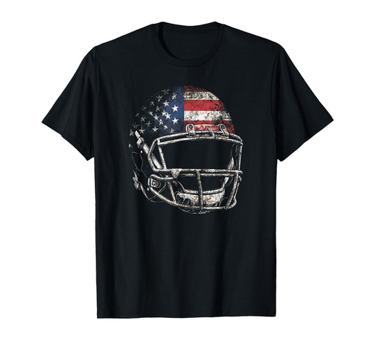 American Football Players Helmet US Flag T-Shirt