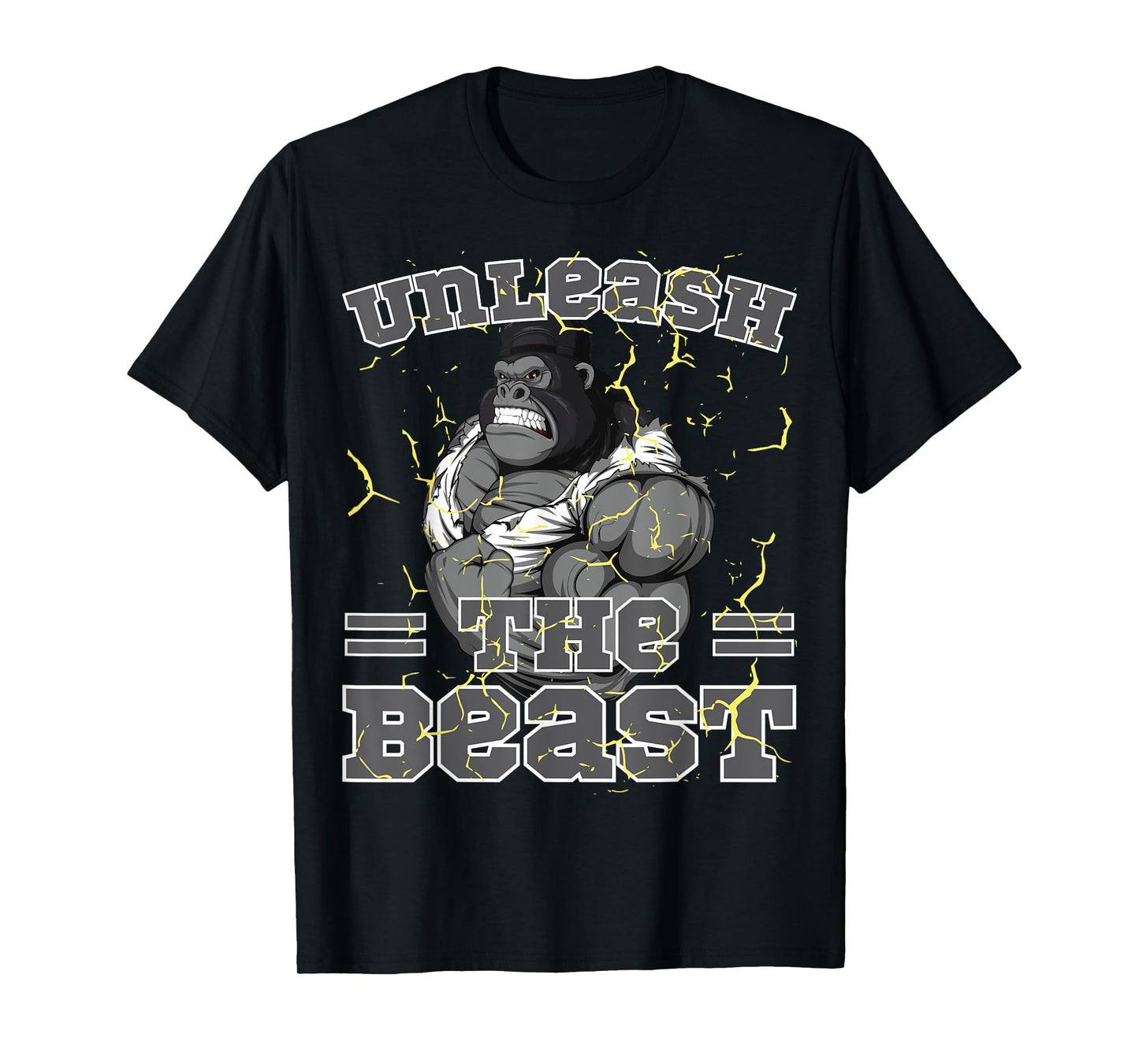 Unleash The Beast Muscle Gorilla Weightlifting T-Shirt