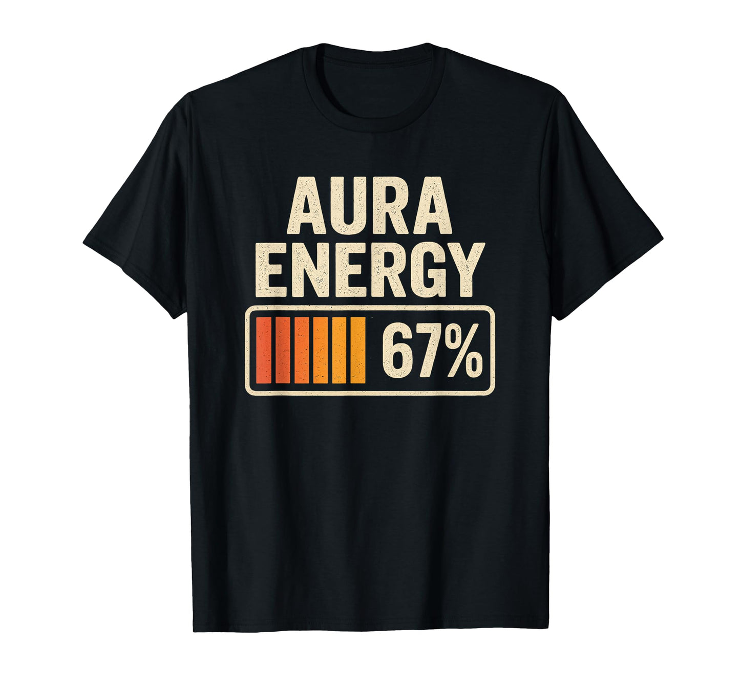 Aura Energy 67 Meme Funny Gen Alpha Slang Retro Vintage Men T-Shirt