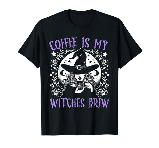 Coffee Is My Witches Brew Retro Halloween Witch Brew T-Shirt
