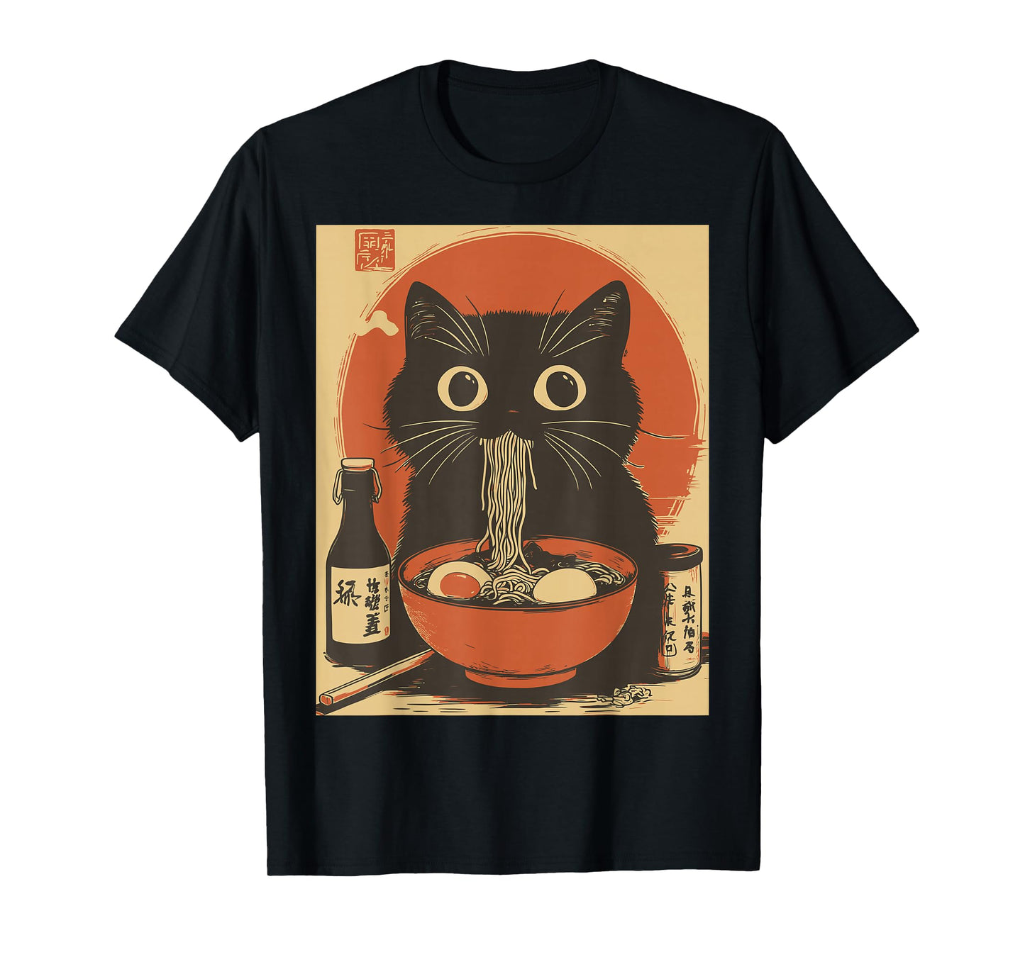 Kawaii Noodle Soup Anime Japanese Ramen Cat Girl T-Shirt