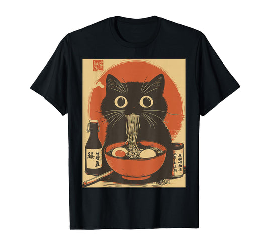 Kawaii Noodle Soup Anime Japanese Ramen Cat Girl T-Shirt