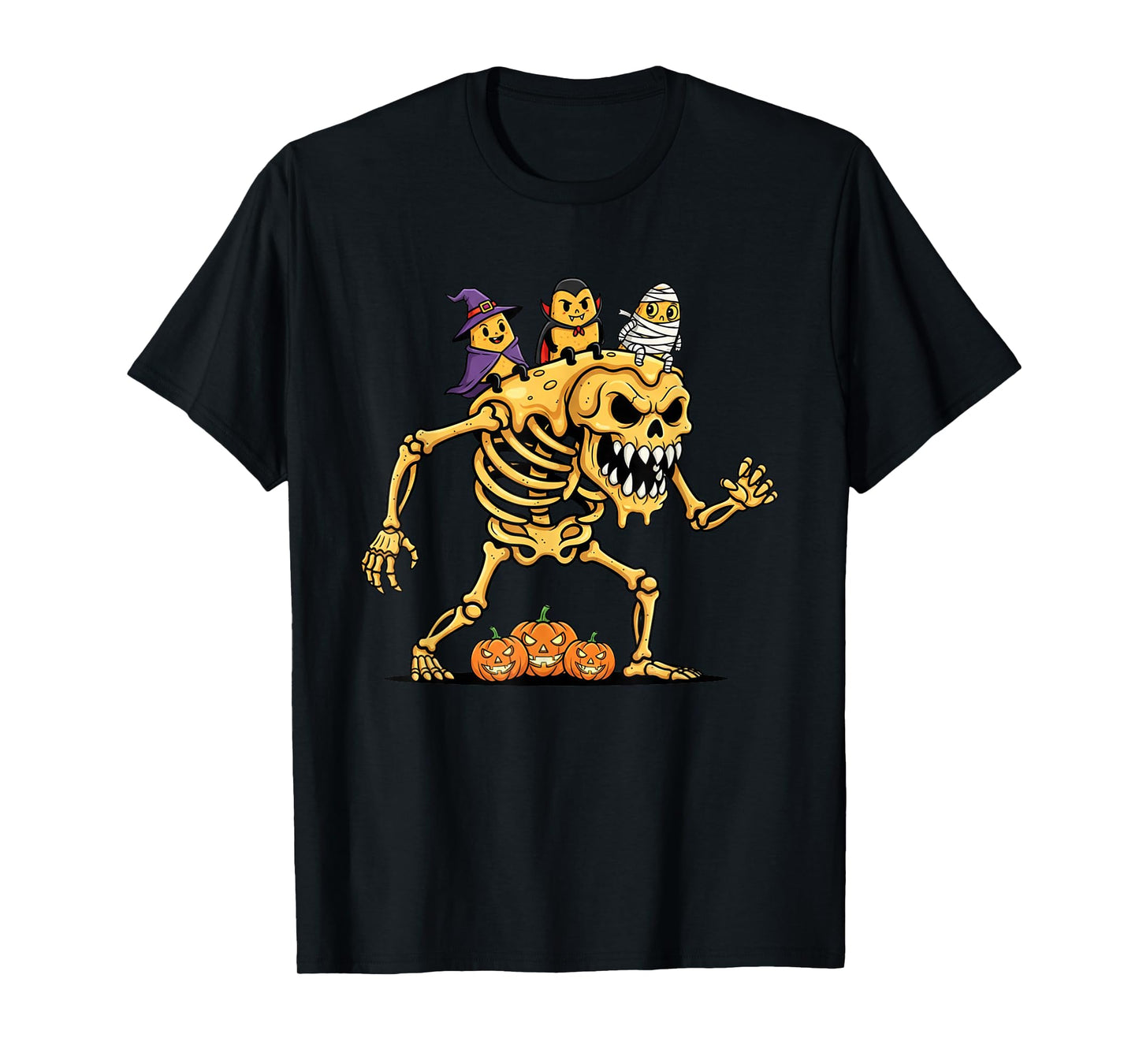 Funny Nacho Skeleton Mummy Witch Halloween Kids Mens Womens T-Shirt