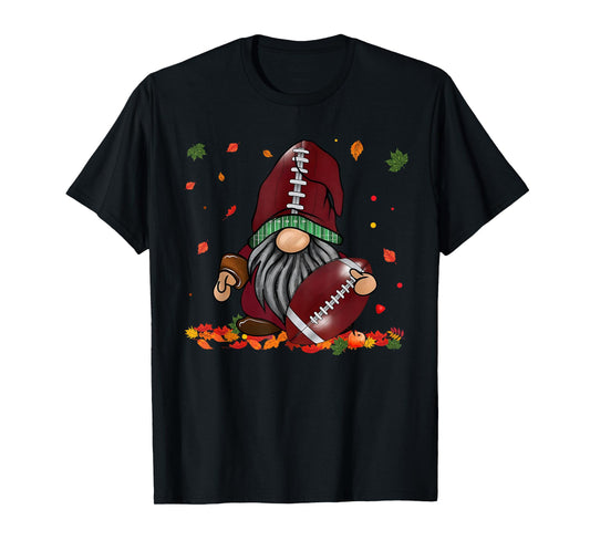 Gnome Football Season Thanksgiving Fall Leaves Autumn T-Shirt