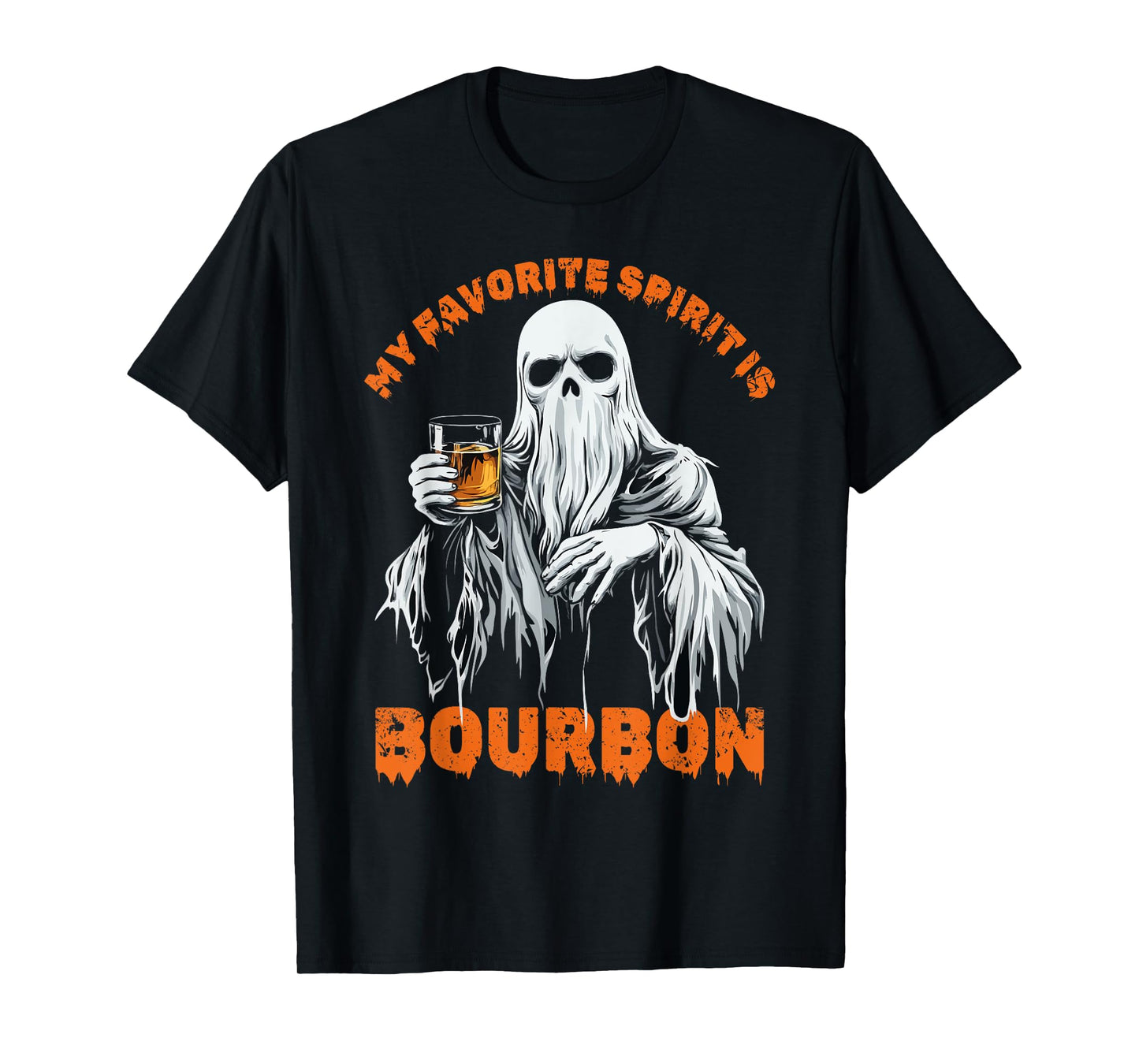 My Favorite Spirit Is Bourbon Halloween Ghost Costume T-Shirt
