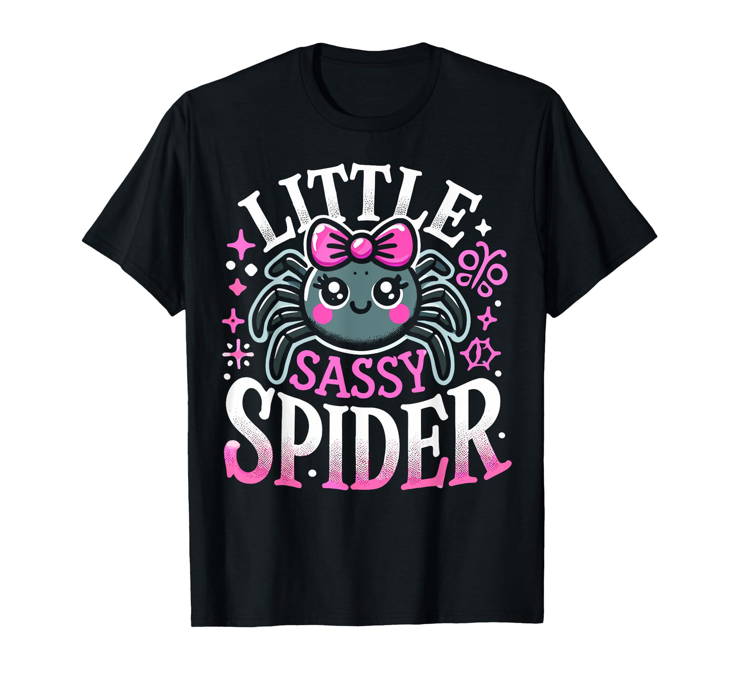 Kids Little Sassy Spider Girls Cute Spider Halloween Decor T-Shirt