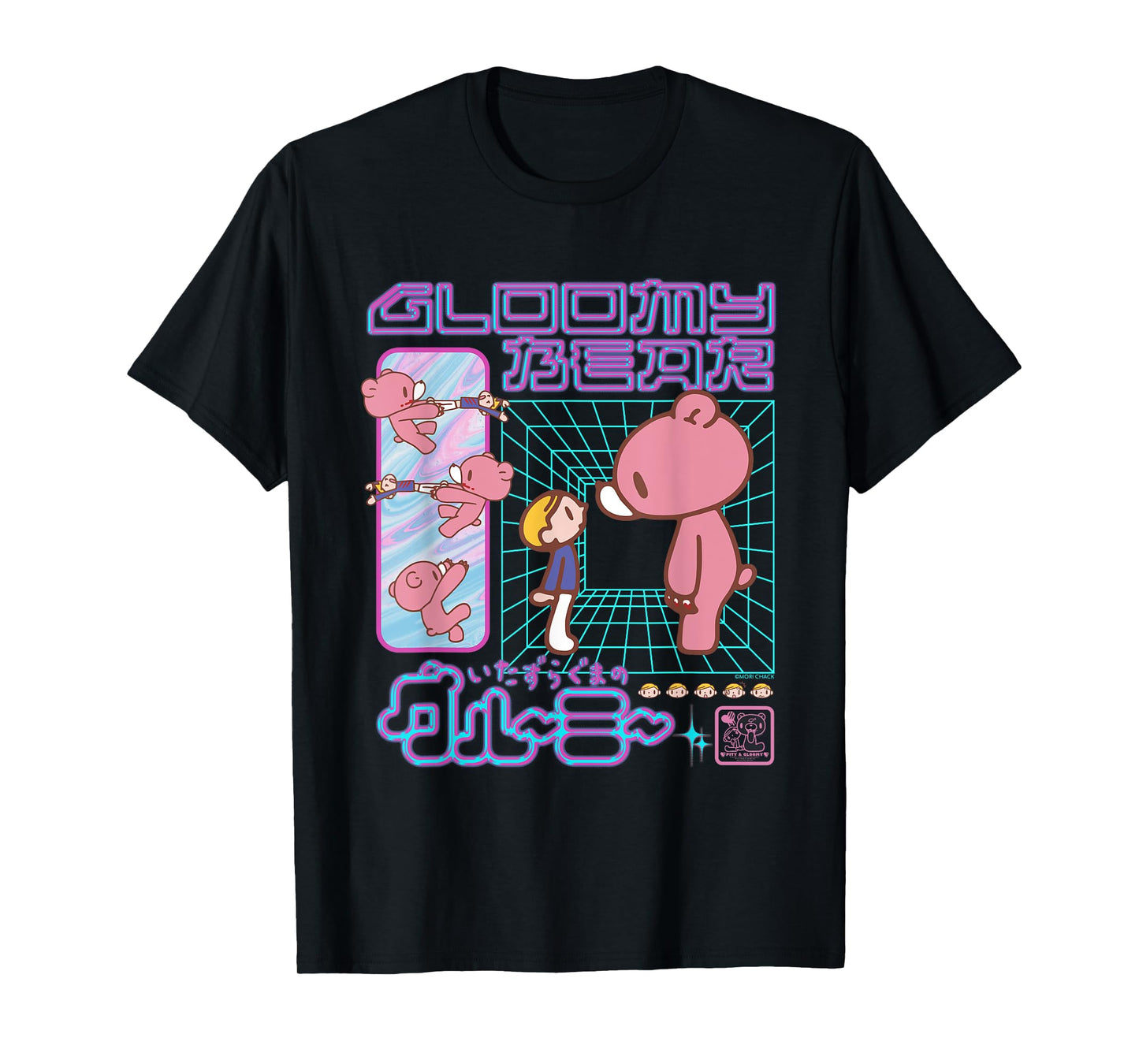 Gloomy Bear The Naughty Grizzly Retro 80's Futuristic Anime T-Shirt