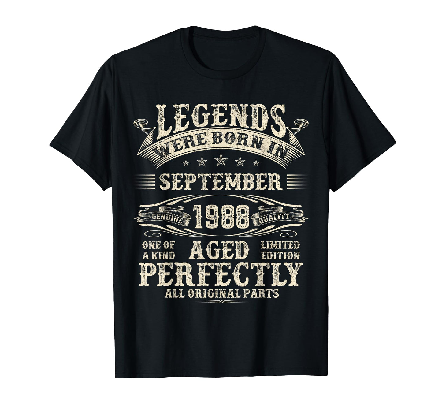 37th Birthday Gifts For Men 37 Year Old Bday September 1988 T-Shirt