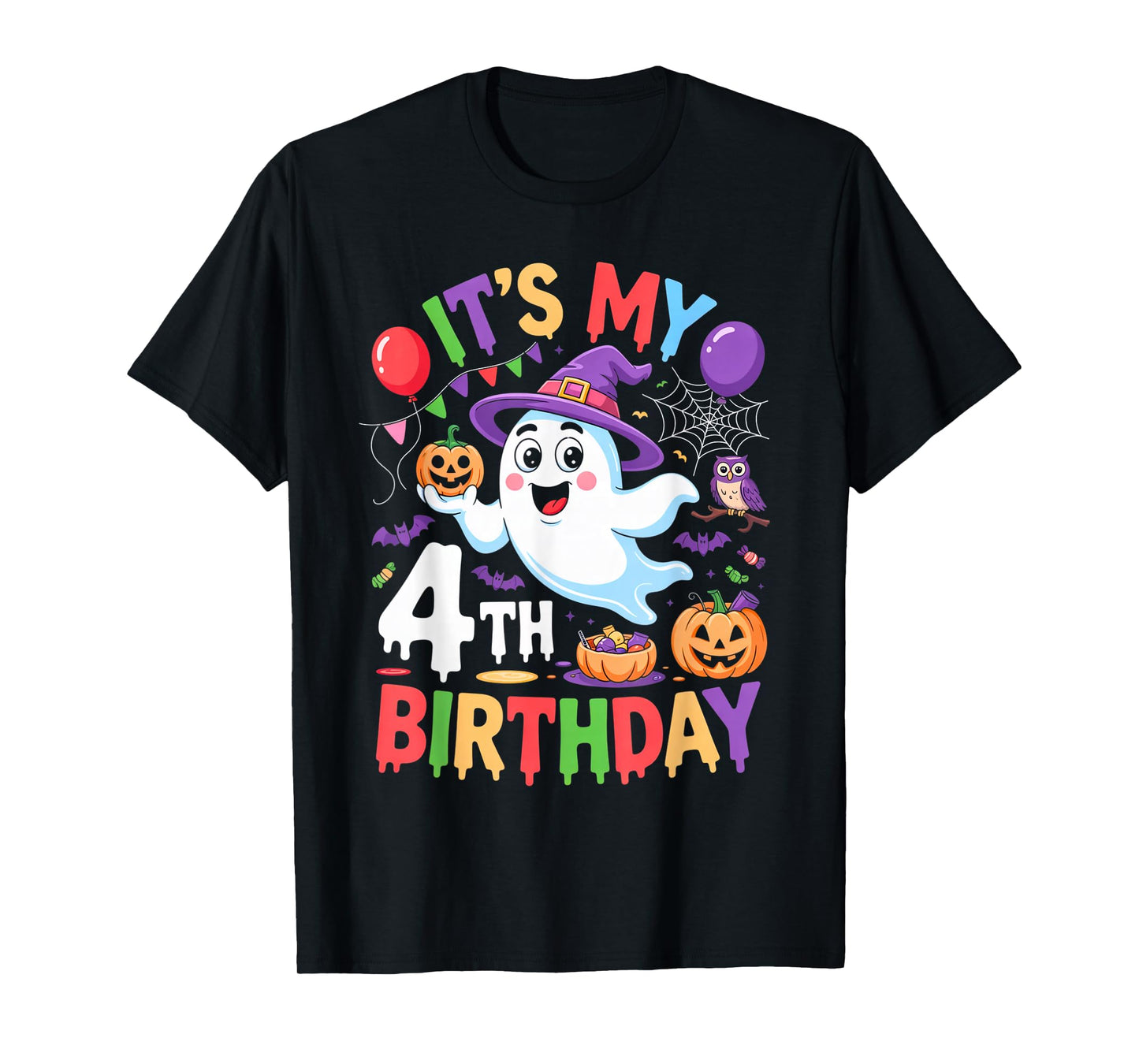It’s My 4th Birthday Ghost Halloween Outfit for Kids Party T-Shirt