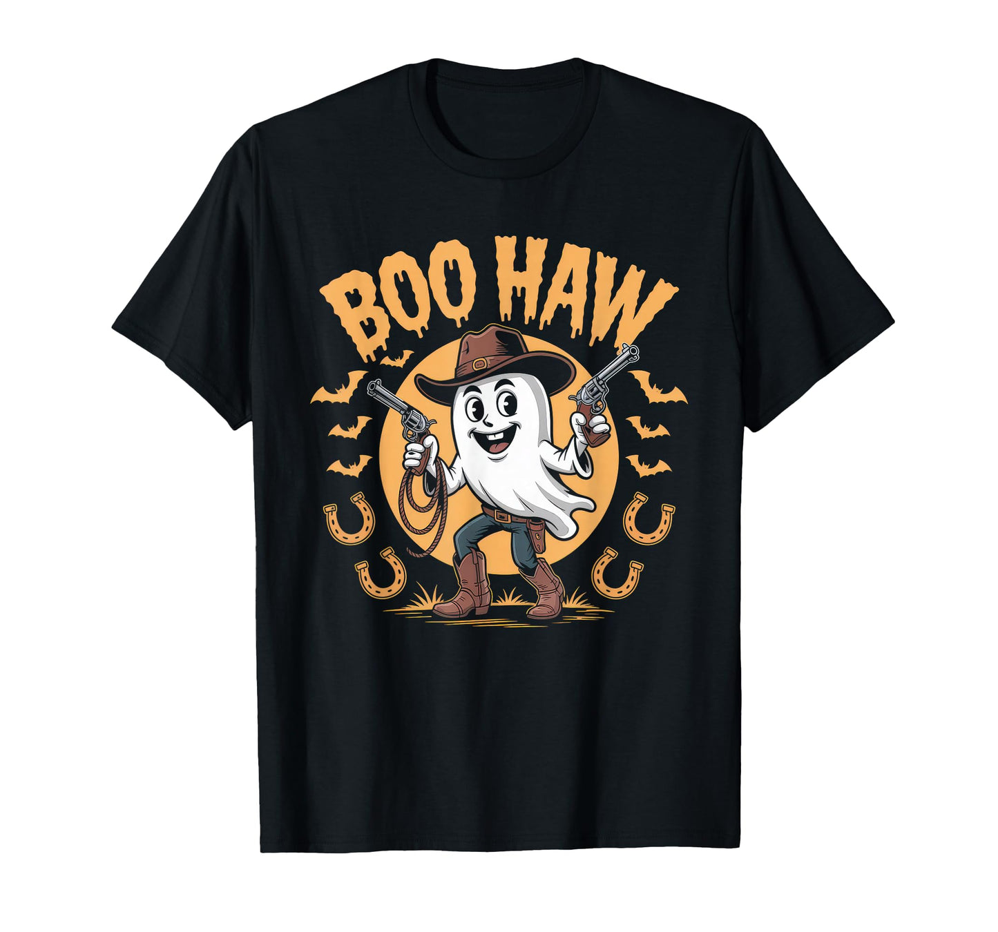 Halloween Costume Boo Haw Witch Skeleton Scary Rodeo Western T-Shirt