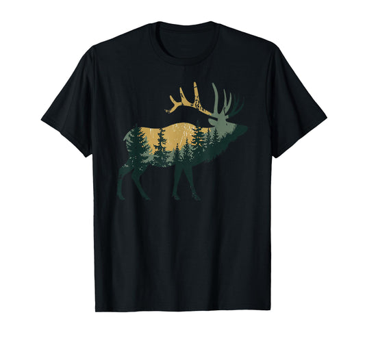 Elk Hunting Hiking Outdoor Camping Forest Men Women Elk T-Shirt