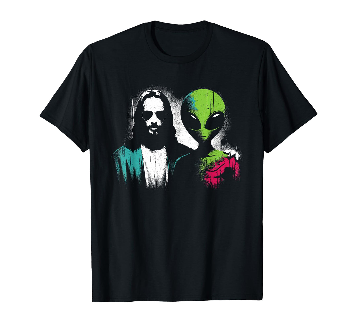 Jesus Alien Friends - Funny Christian Religious Alien UFO T-Shirt
