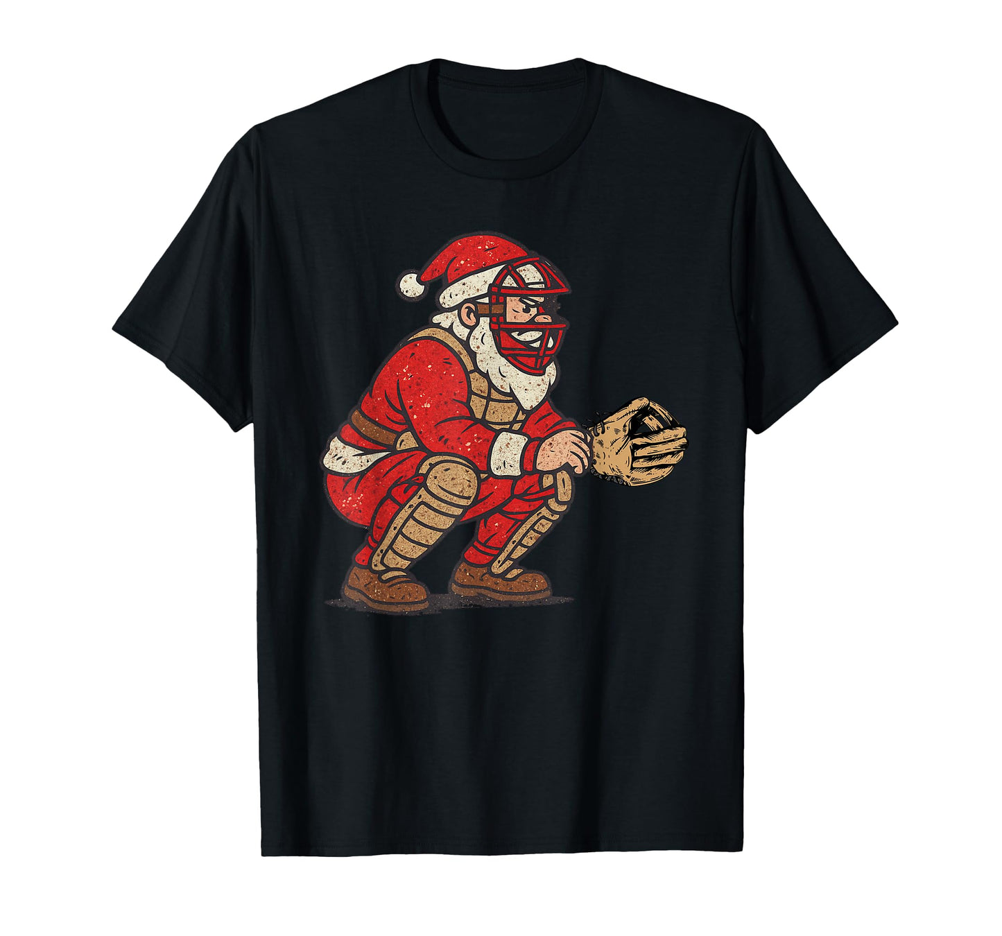 Santa Claus Playing Baseball Xmas Holiday Funny Christmas T-Shirt