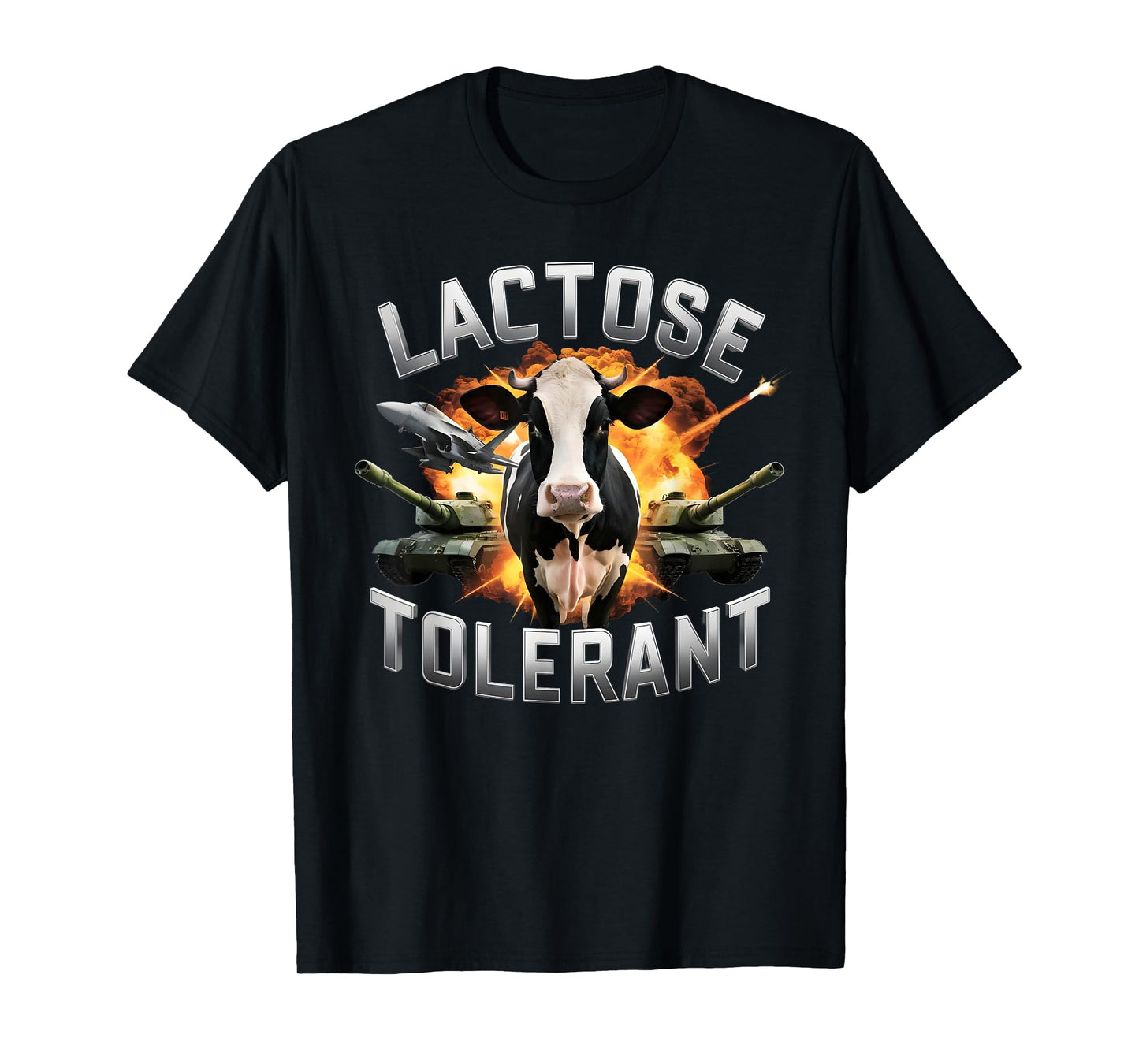 Lactose Tolerant Funny Cow Meme Cheese Diet Gym T-Shirt
