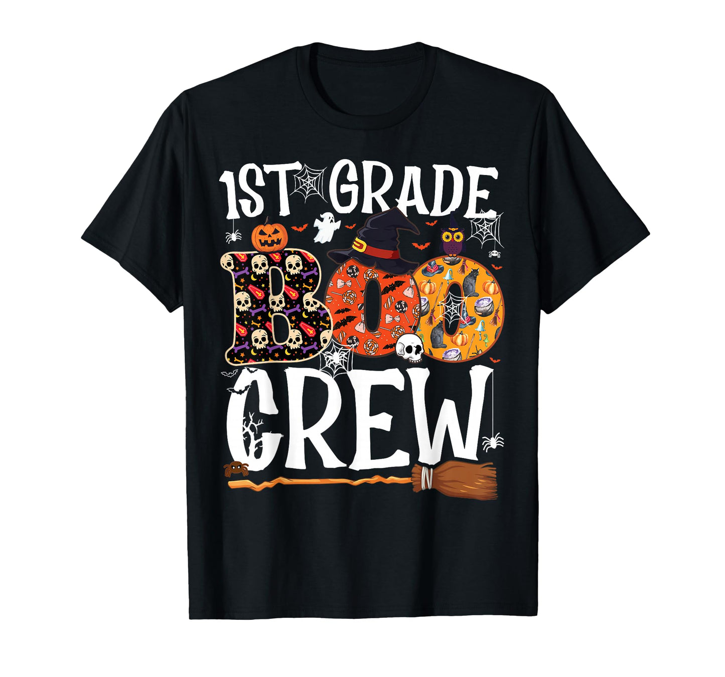 1st Grade Boo Crew Cute Ghost Halloween Teacher Kids T-Shirt