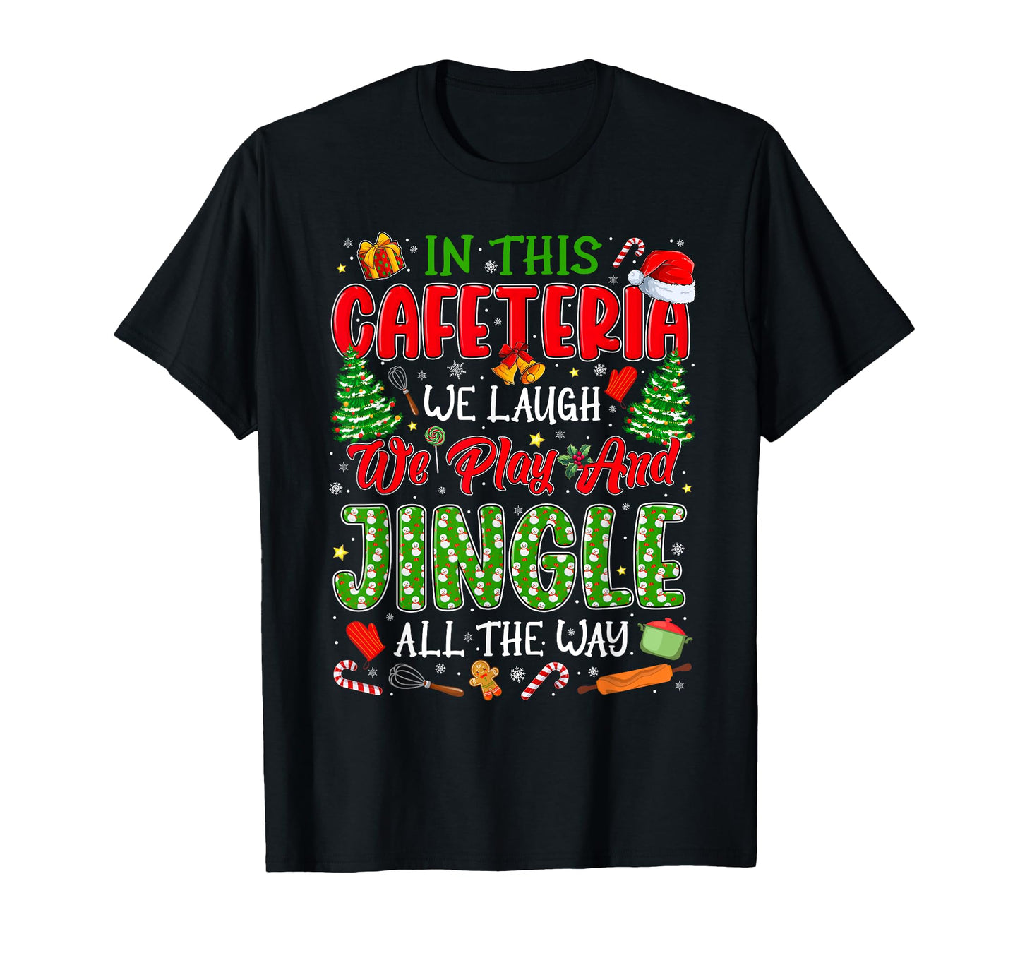Funny Cafeteria Christmas Lunch Lady Ugly Christmas Sweaters T-Shirt