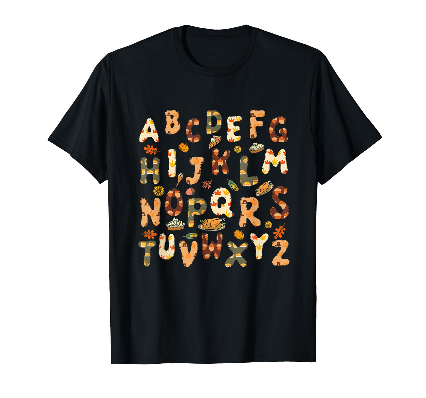 Thanksgiving ABC Alphabet Turkey Day Fall Leaves Teacher T-Shirt