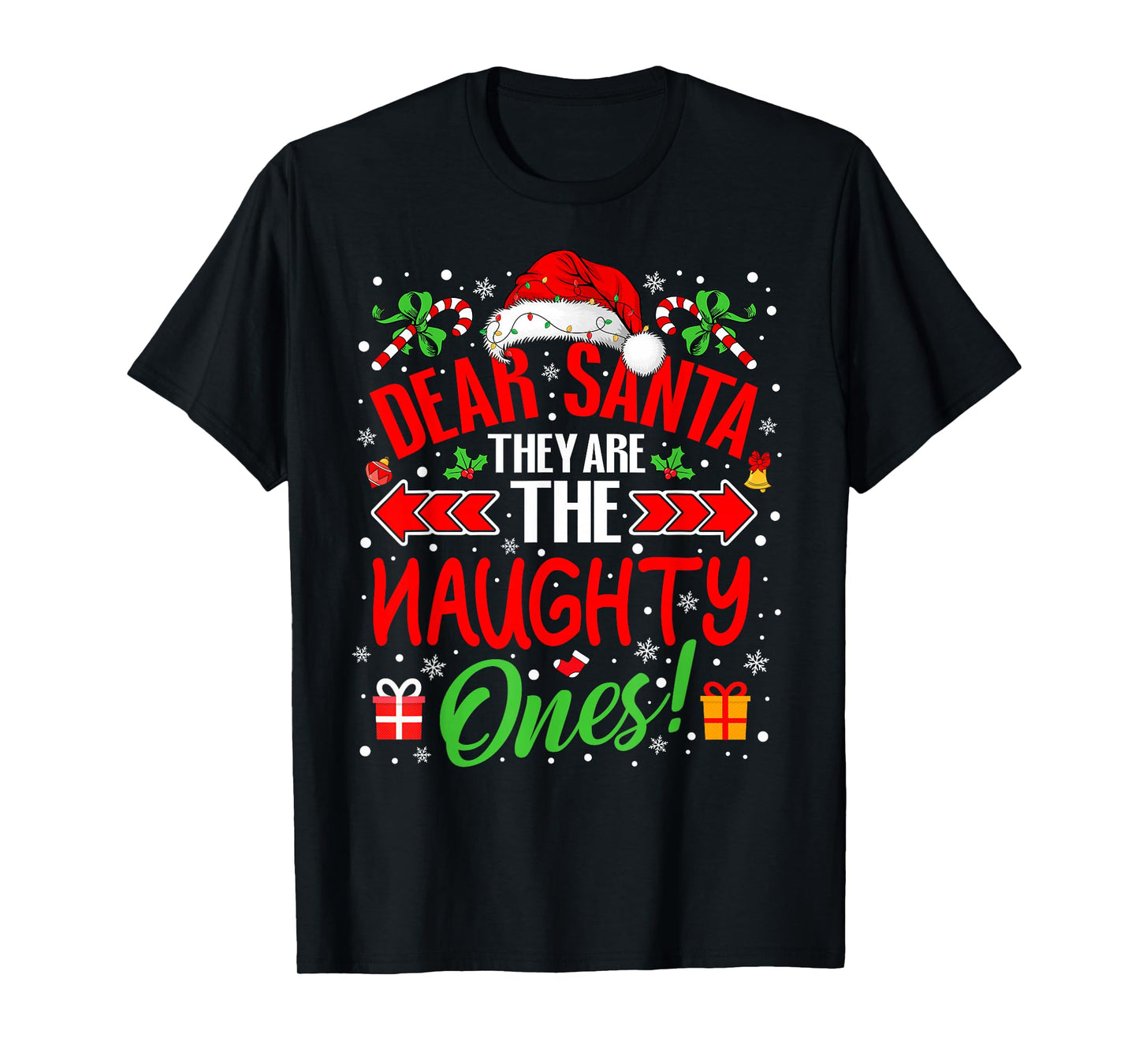 Dear Santa They are The Naughty Ones Christmas Couples Xmas T-Shirt