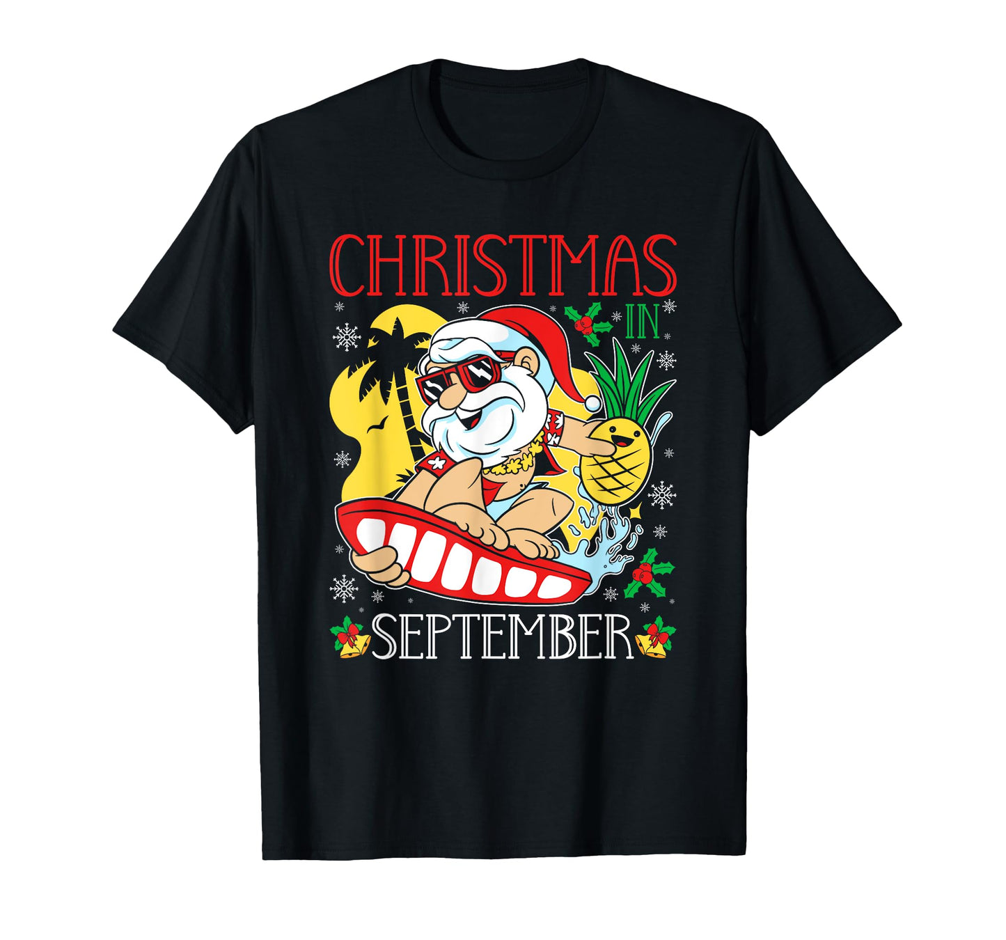 Christmas in September Hawaiian Tropical Santa T-Shirt