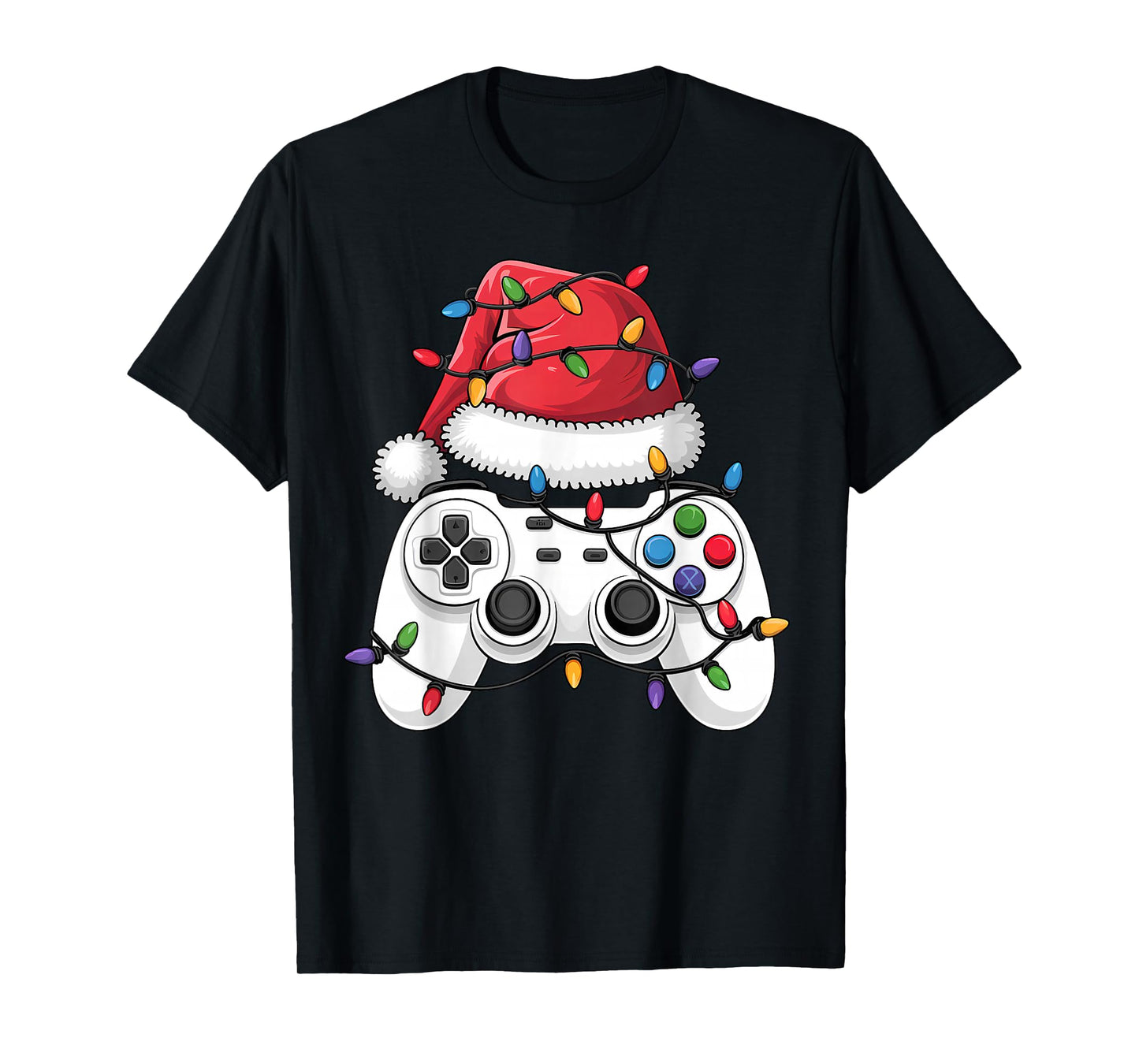 Christmas Video Game Controller Hat Santa Gamer Boy Teen Kid T-Shirt