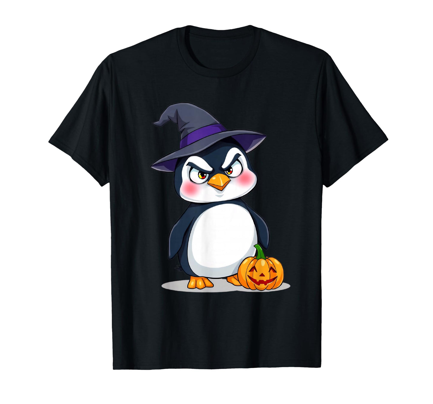 Halloween Penguin Cartoon with Pumpkin T-Shirt