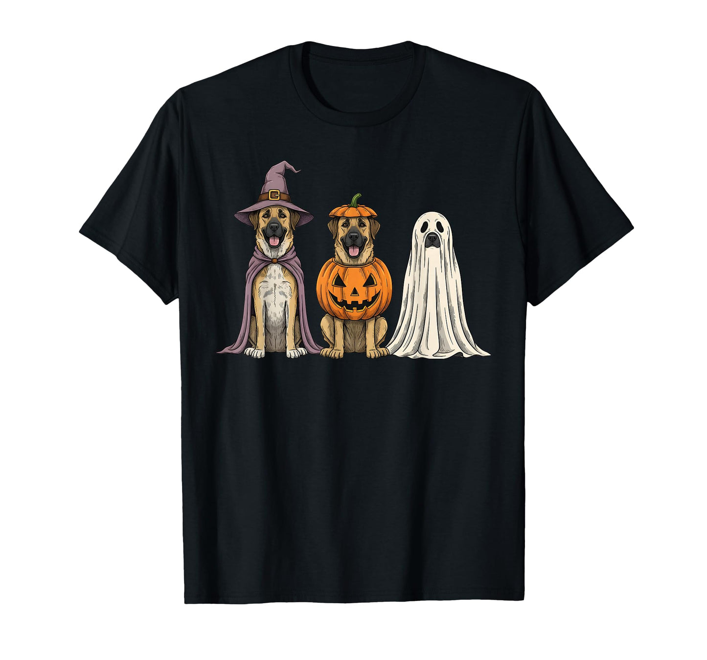 Spooky Ghost Anatolian Shepherd Pumpkin Halloween Dog Lover T-Shirt