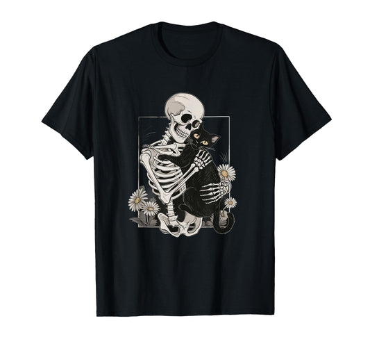 Cat Skull Kitten Cute Skeleton Halloween Men Women Kids T-Shirt