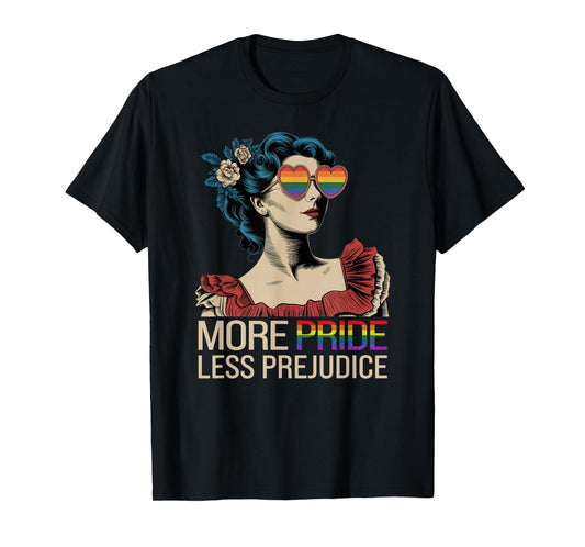 More Pride Less Prejudice Pride Month LGBTQ T-Shirt