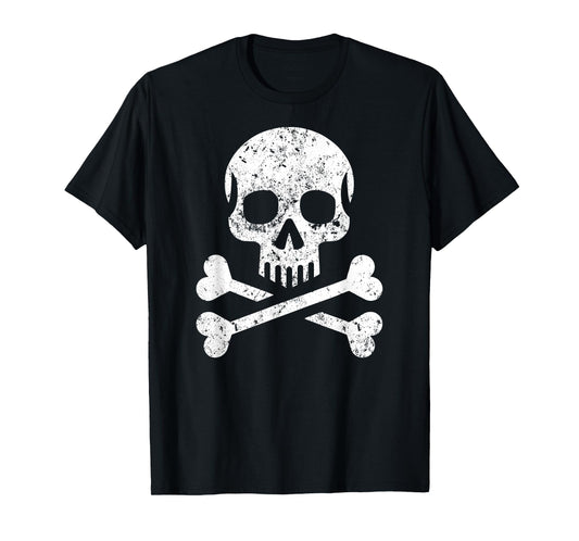 Skull Crossbones Skeleton Jolly Roger Flag Halloween T-Shirt