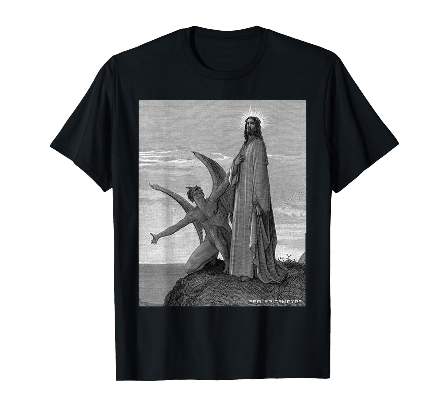 Jesus Christ Temptation of Satan Wilderness by Gustave Dore T-Shirt