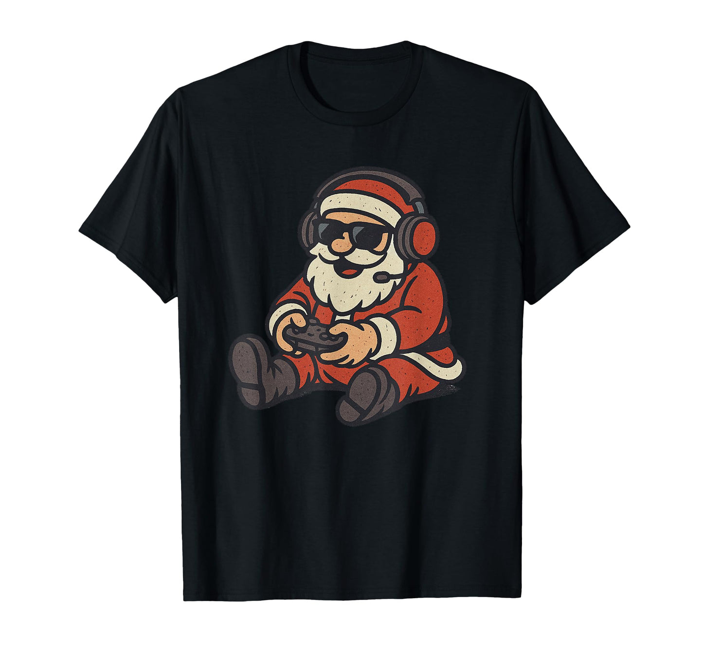 Santa Gaming Christmas Vintage Funny Gamer Xmas T-Shirt