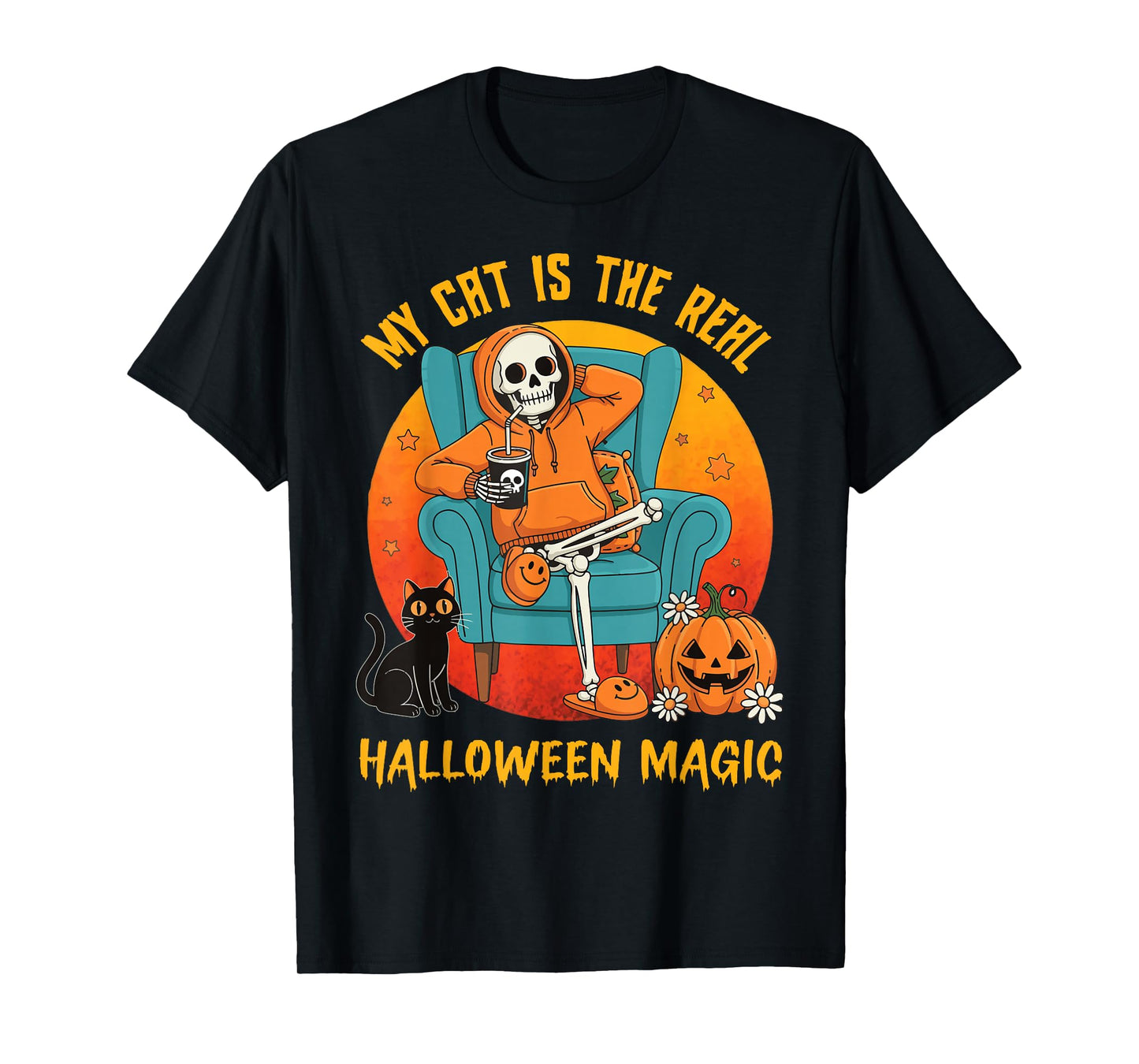 My cat is The Real Halloween Magic Skeleton Pumpkin Cute Pet T-Shirt