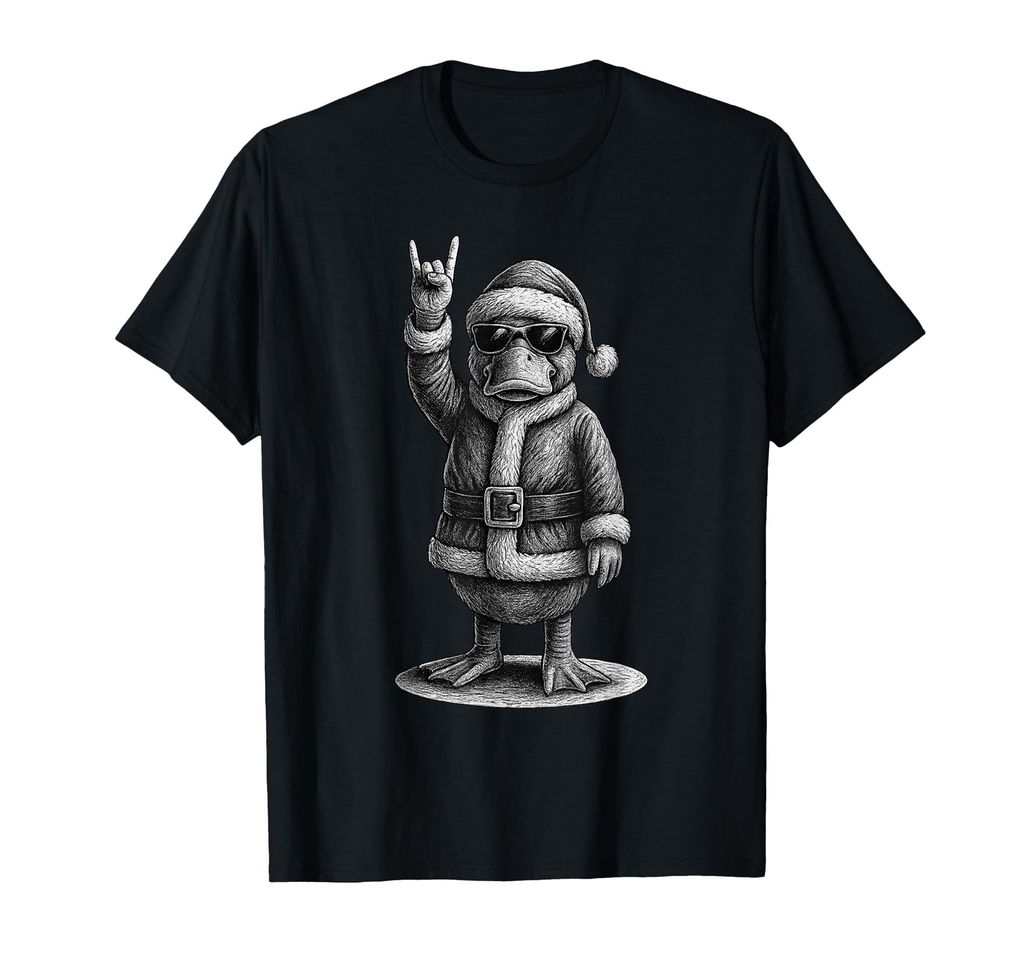 Platypus Rock Music Christmas Animal Lover T-Shirt