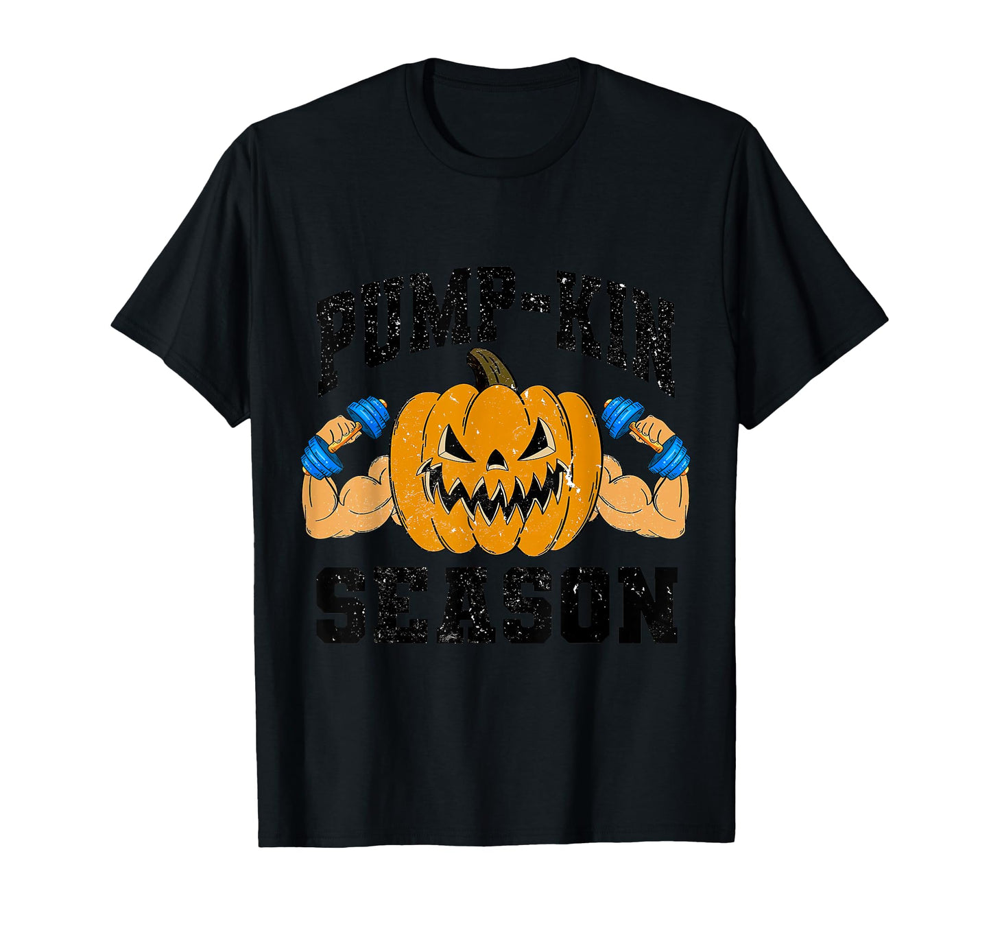 Funny Halloween Pumpkin Season Weightlifting Workout Gym T-Shirt