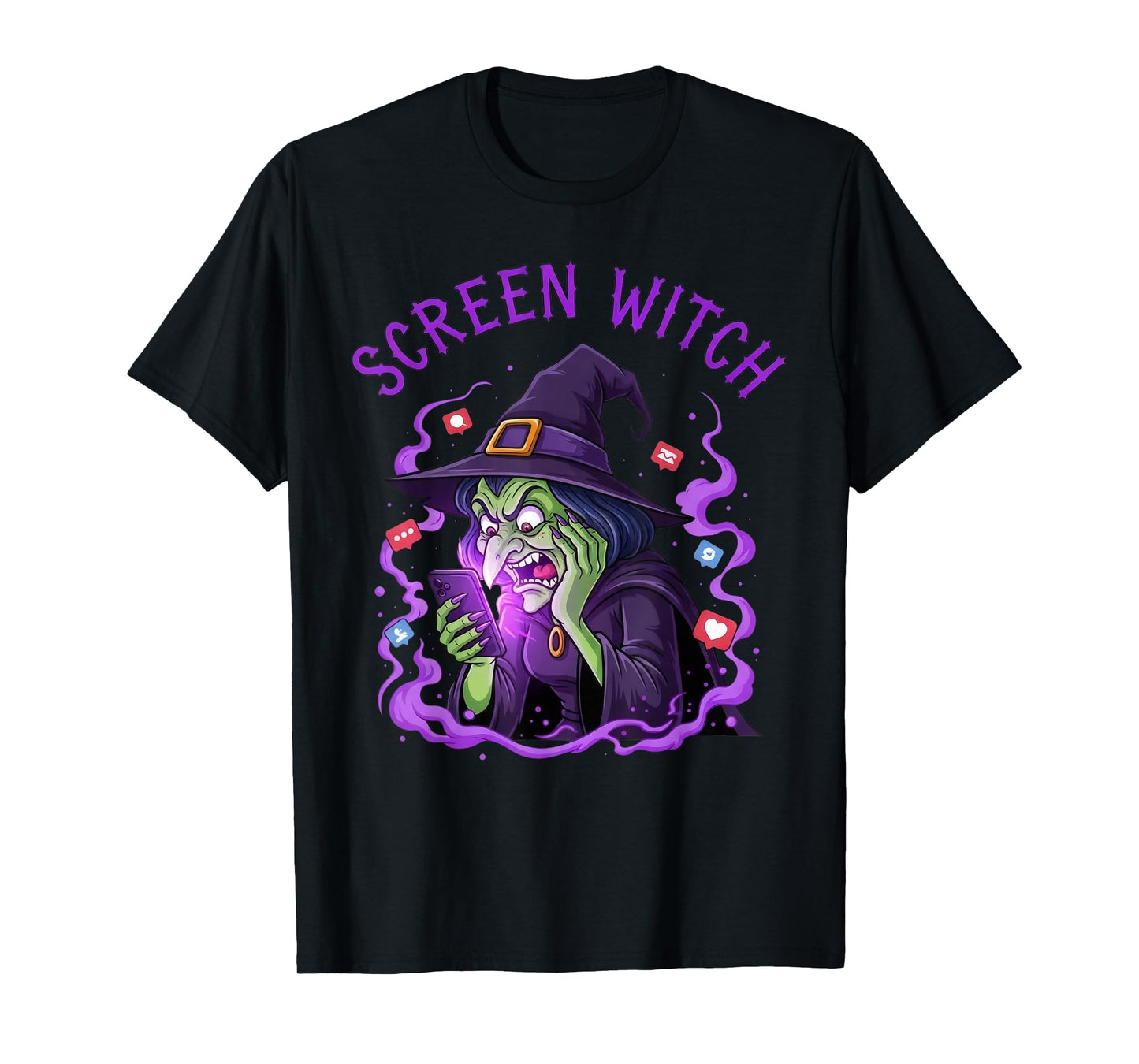 Screen Witch Funny Halloween Digital Social Media Humor T-Shirt